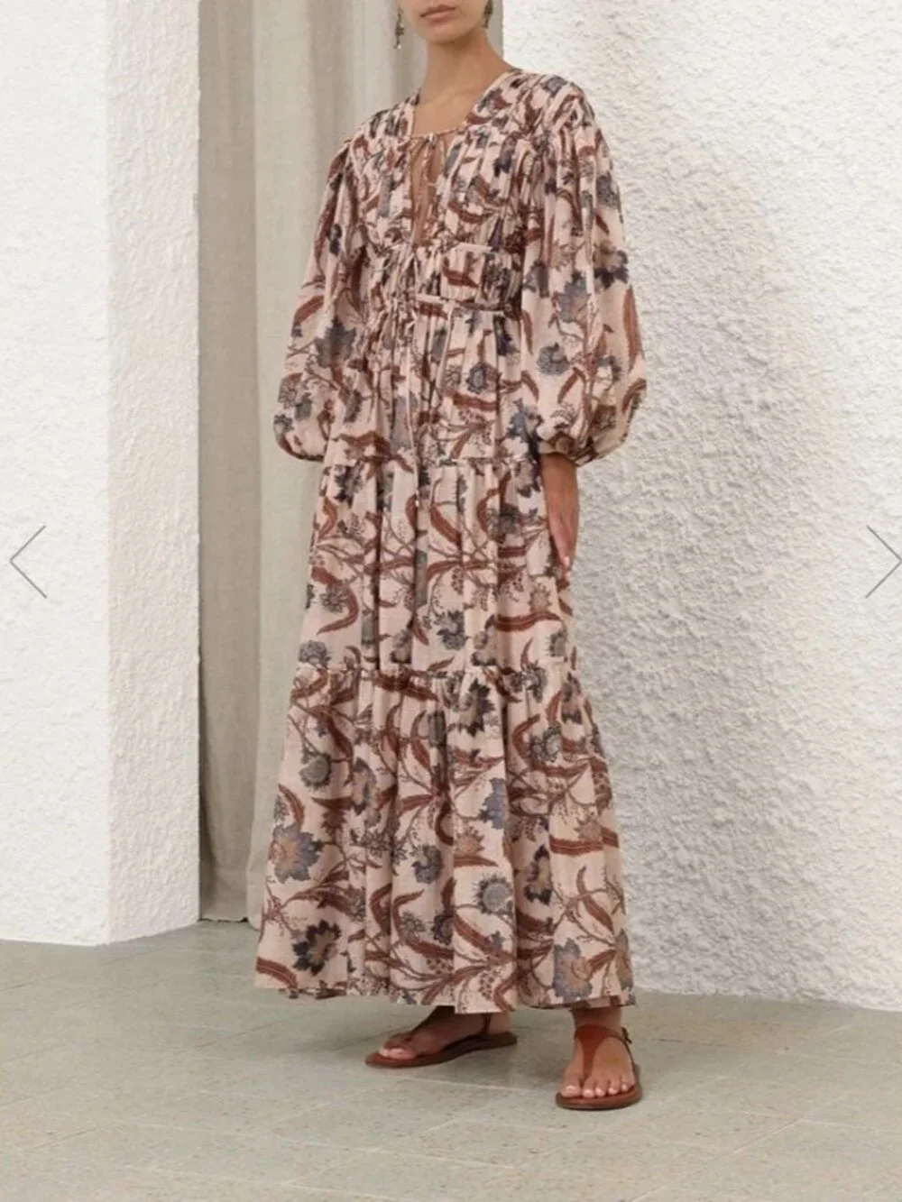 Zimmermann Ascension Tie Billow Cotton Tiered Maxi Dress AU 1 / US 6 NWT $1,250 - Picture 3 of 16